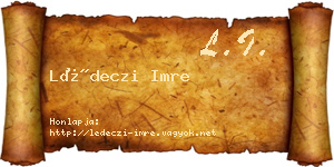 Lédeczi Imre névjegykártya